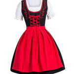 Johanna Lace-Up Dirndl Dress with Apron and Blouse