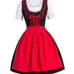 Johanna Lace-Up Dirndl Dress with Apron and Blouse
