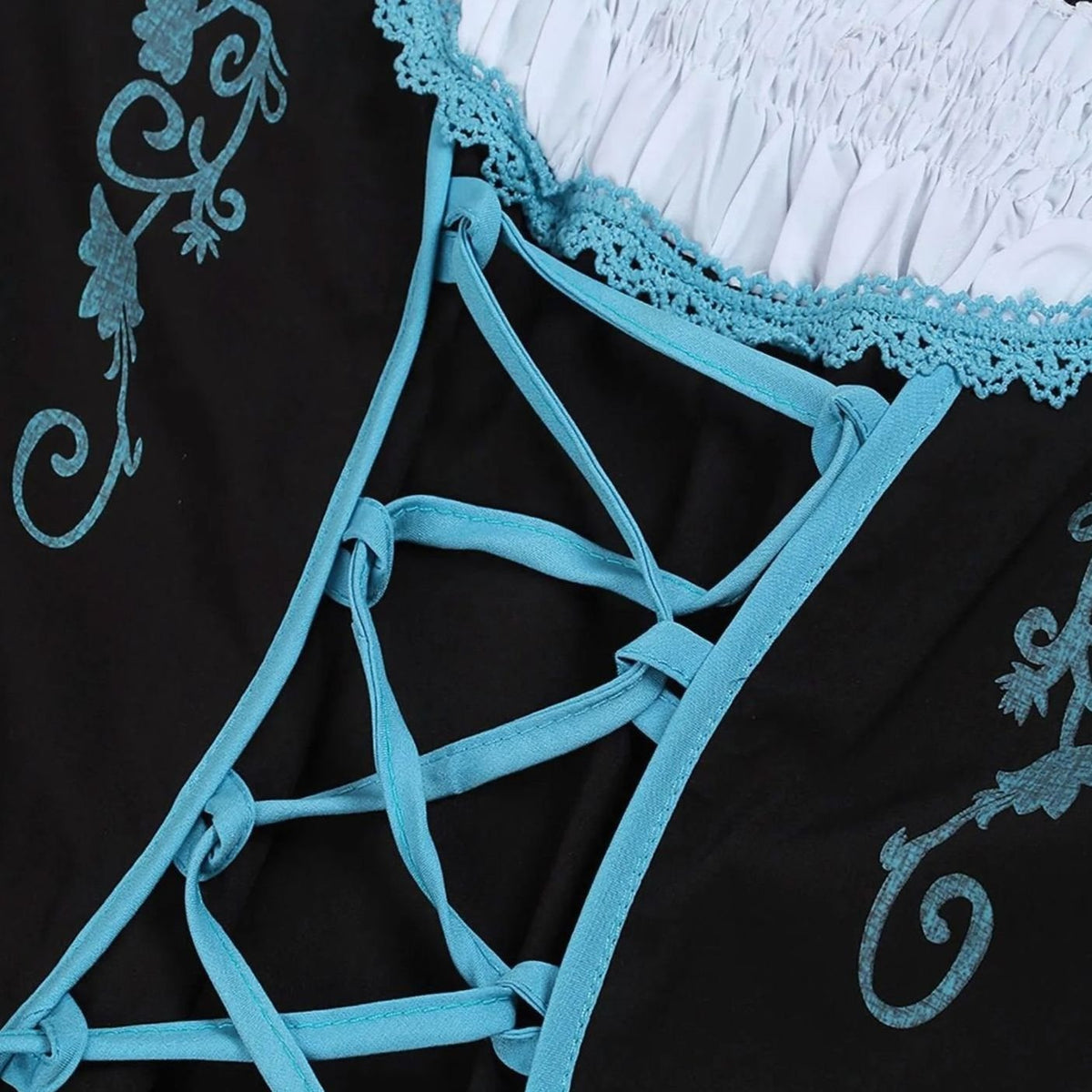 Johanna Lace-Up Dirndl Dress with Apron and Blouse