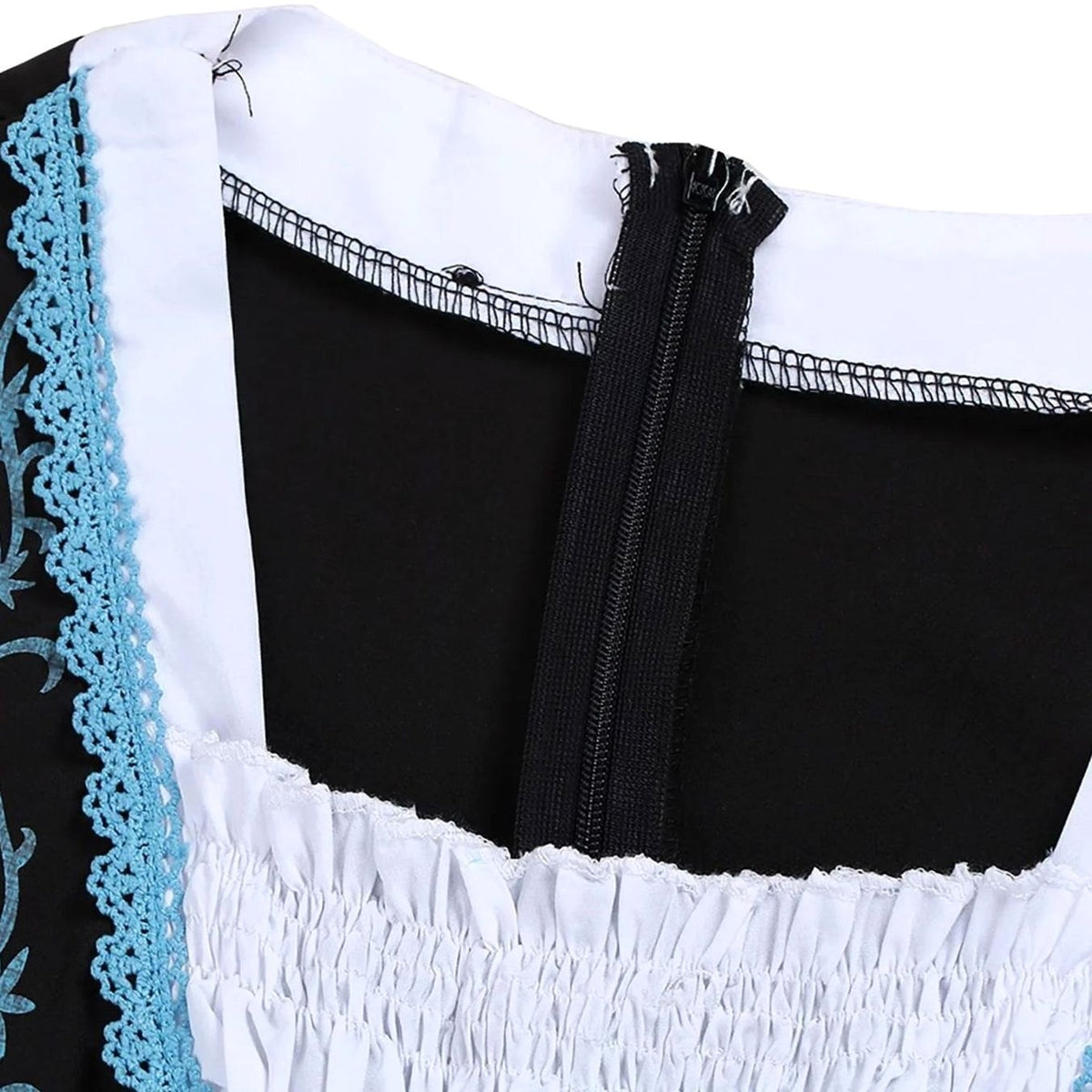 Johanna Lace-Up Dirndl Dress with Apron and Blouse