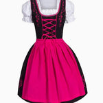 Johanna Lace-Up Dirndl Dress with Apron and Blouse