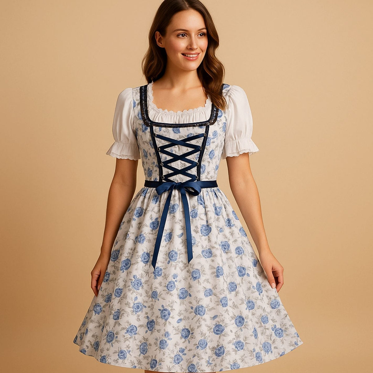 Elisabeth Tailored Floral Print Dirndl Dress