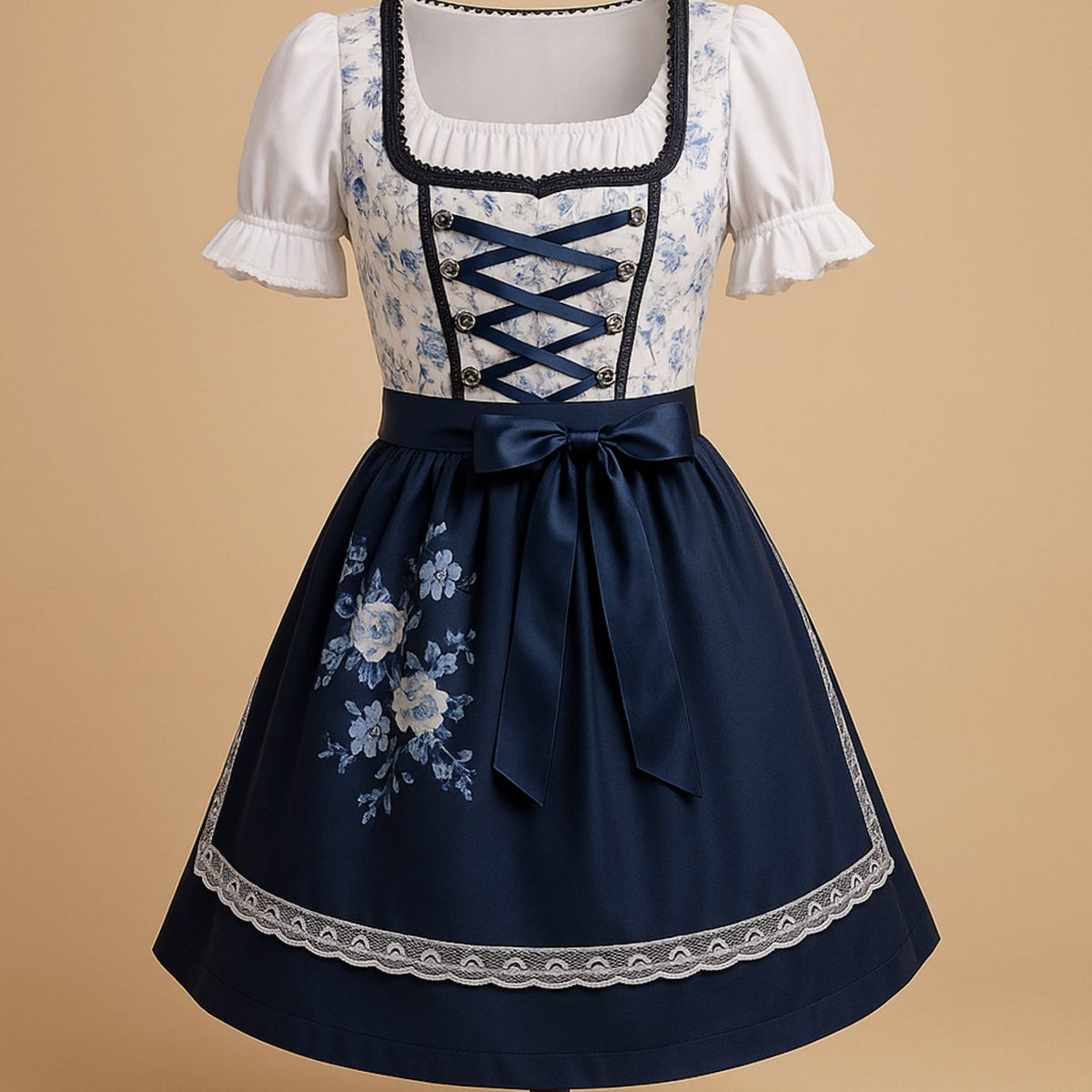 Elisabeth Tailored Floral Print Dirndl Dress