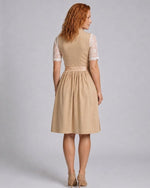 Annika Floral Lace Dirndl Dress with Lace-Up Bodice