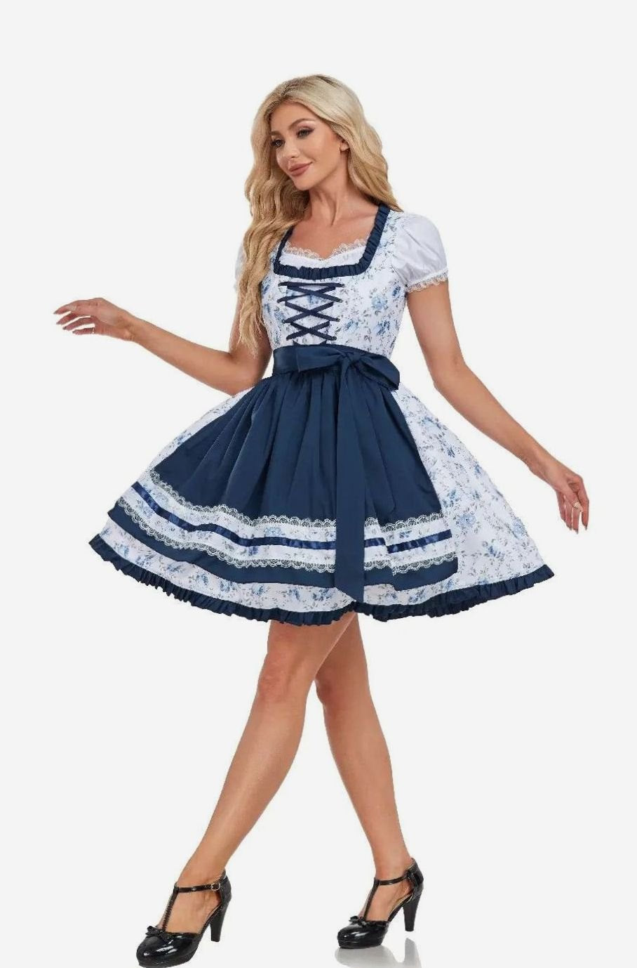 Marlene Floral Lace Apron Dirndl Dress