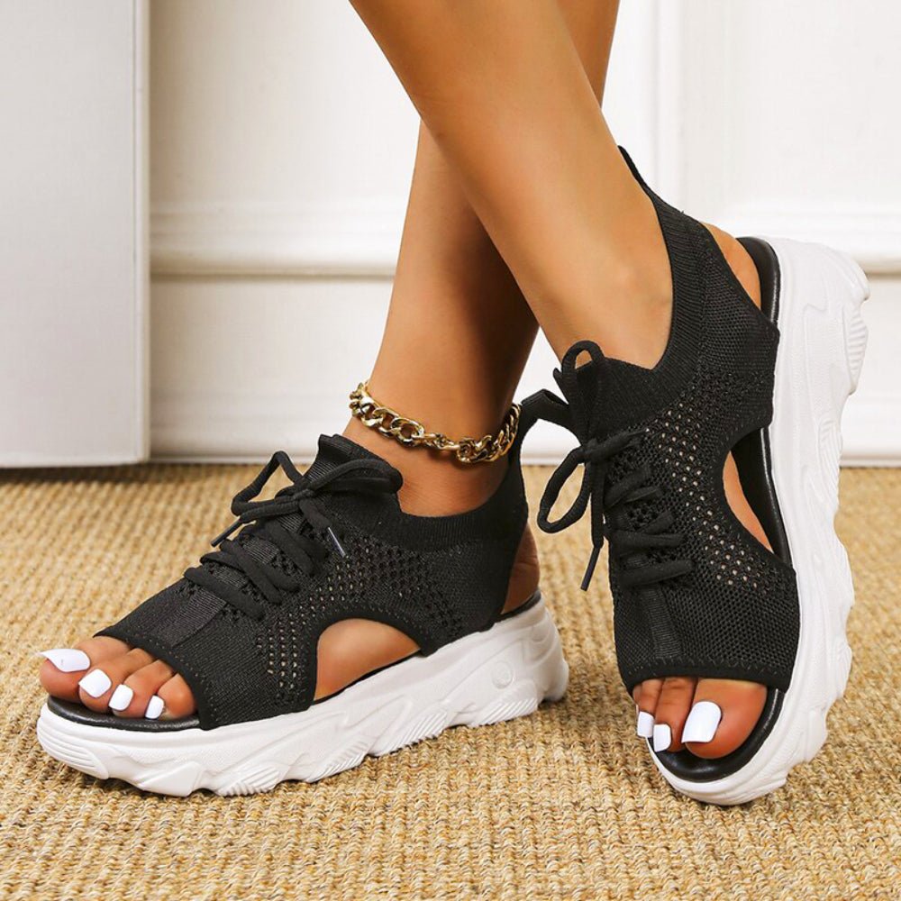 Hannah Orthopedic Knit Platform Sandals
