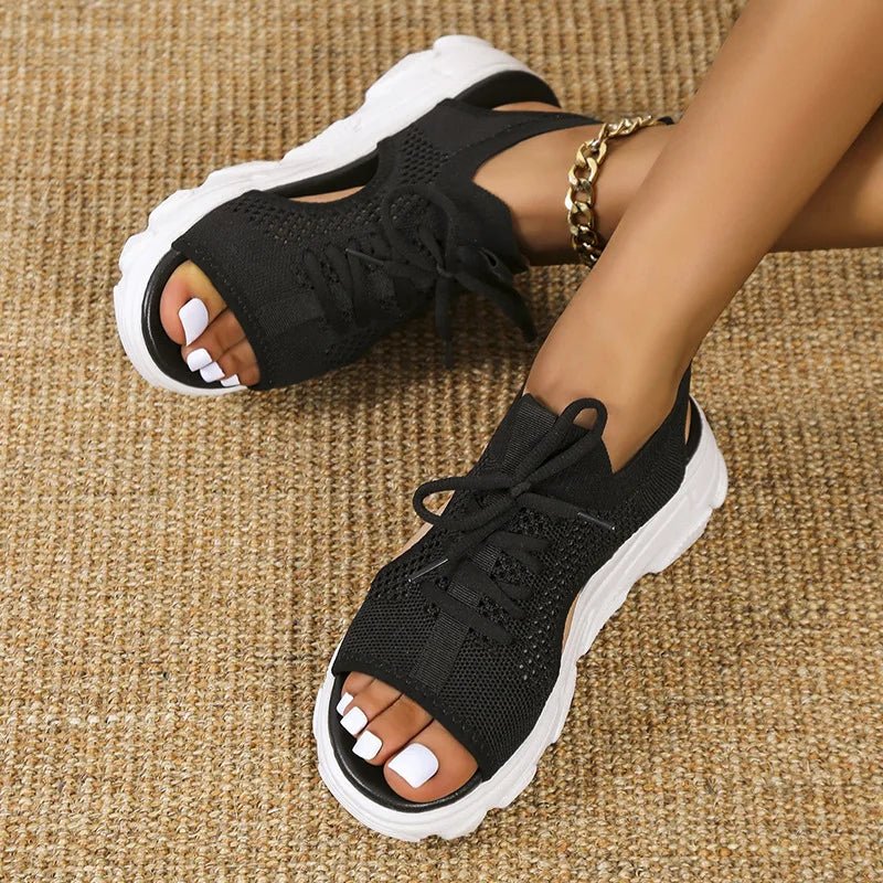 Hannah Orthopedic Knit Platform Sandals