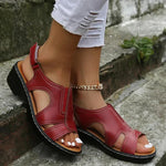Leonie Orthopedic Wedge Slide Sandals in Faux Leather