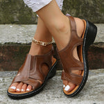 Leonie Orthopedic Wedge Slide Sandals in Faux Leather
