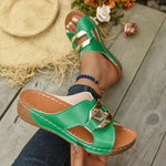 Nora Orthopedic Vegan Slip-On Wedge Sandals