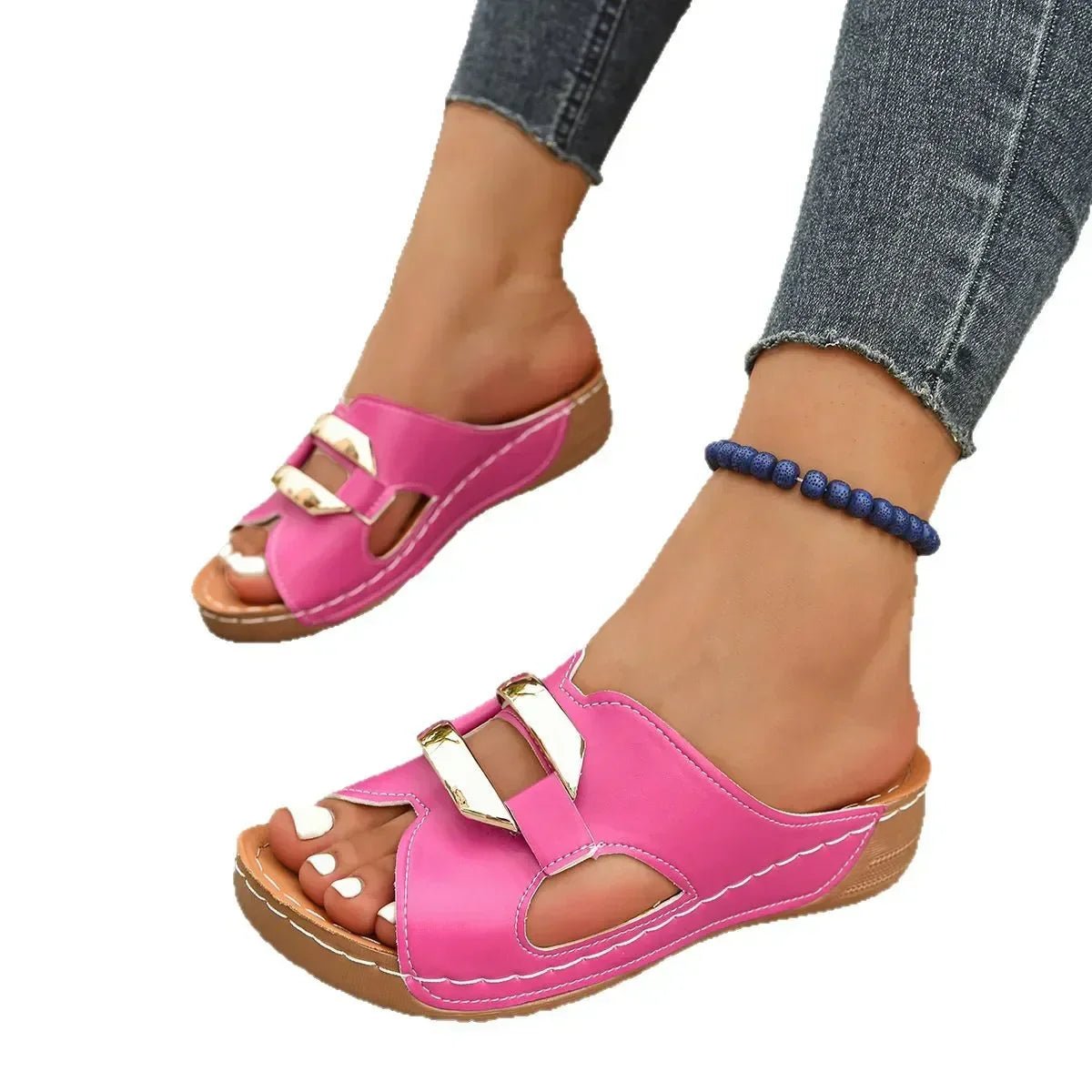 Nora Orthopedic Vegan Slip-On Wedge Sandals