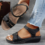 Elisabeth Orthopedic Wedge Comfort Sandals with Velcro Straps