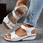 Elisabeth Orthopedic Wedge Comfort Sandals with Velcro Straps