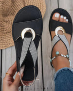 Elisabeth Orthopedic Arch Support Sandals with Metal Buckle