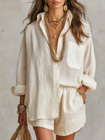 Emilia Oversized Linen Shirt and Shorts Set
