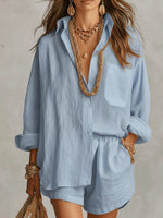Emilia Oversized Linen Shirt and Shorts Set