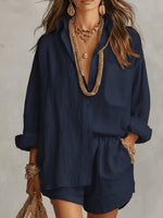 Emilia Oversized Linen Shirt and Shorts Set