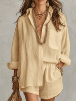 Emilia Oversized Linen Shirt and Shorts Set