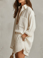 Emilia Oversized Linen Shirt and Shorts Set