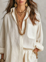 Emilia Oversized Linen Shirt and Shorts Set