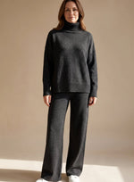 Sophie Oversized Turtleneck Knit Lounge Set Wide-Leg