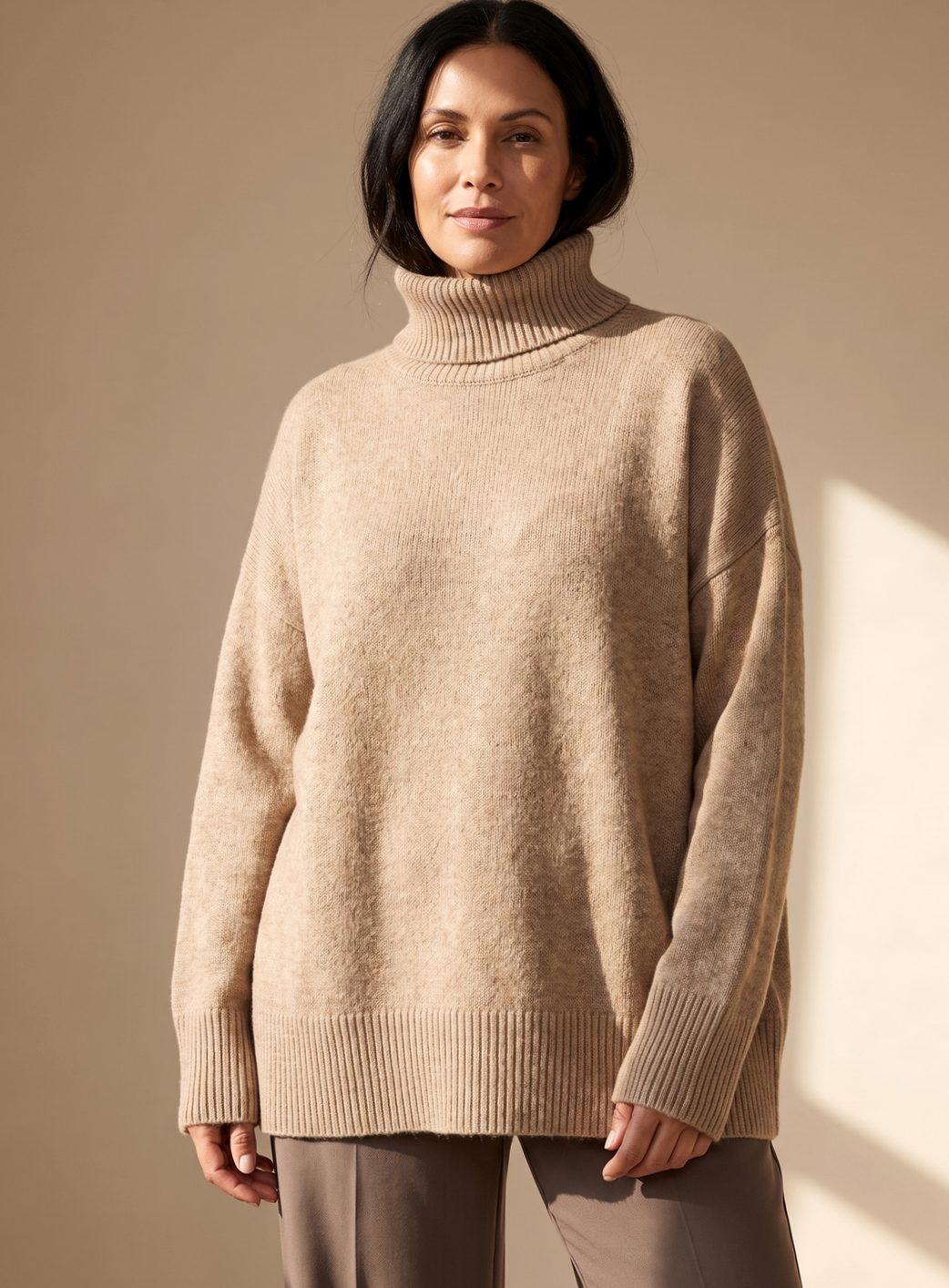Sophie Oversized Turtleneck Knit Lounge Set Wide-Leg