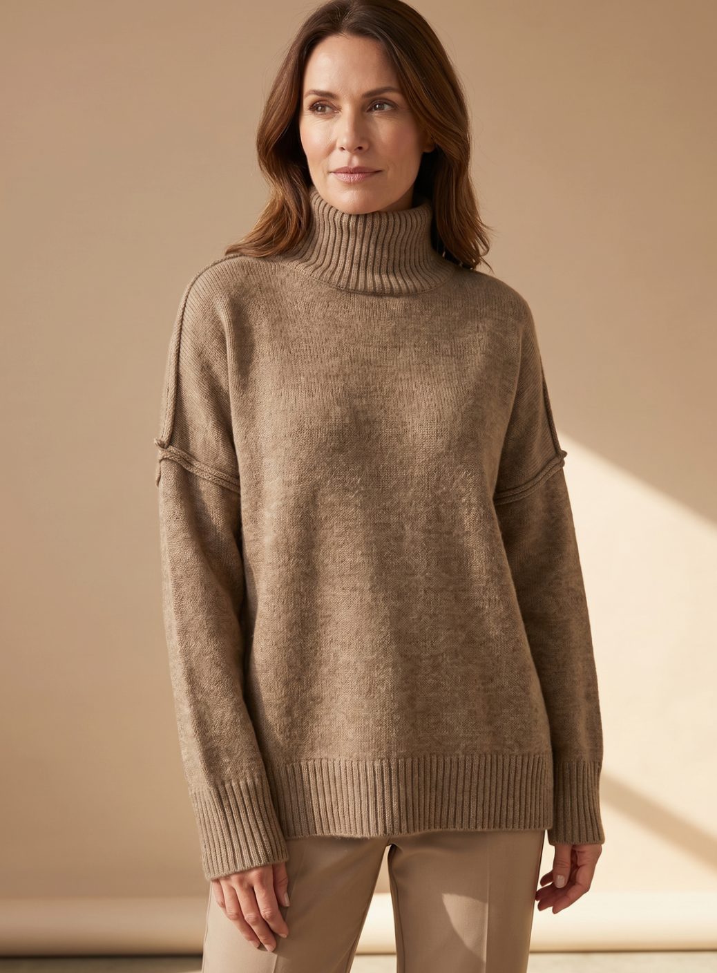 Sophie Oversized Turtleneck Knit Lounge Set Wide-Leg