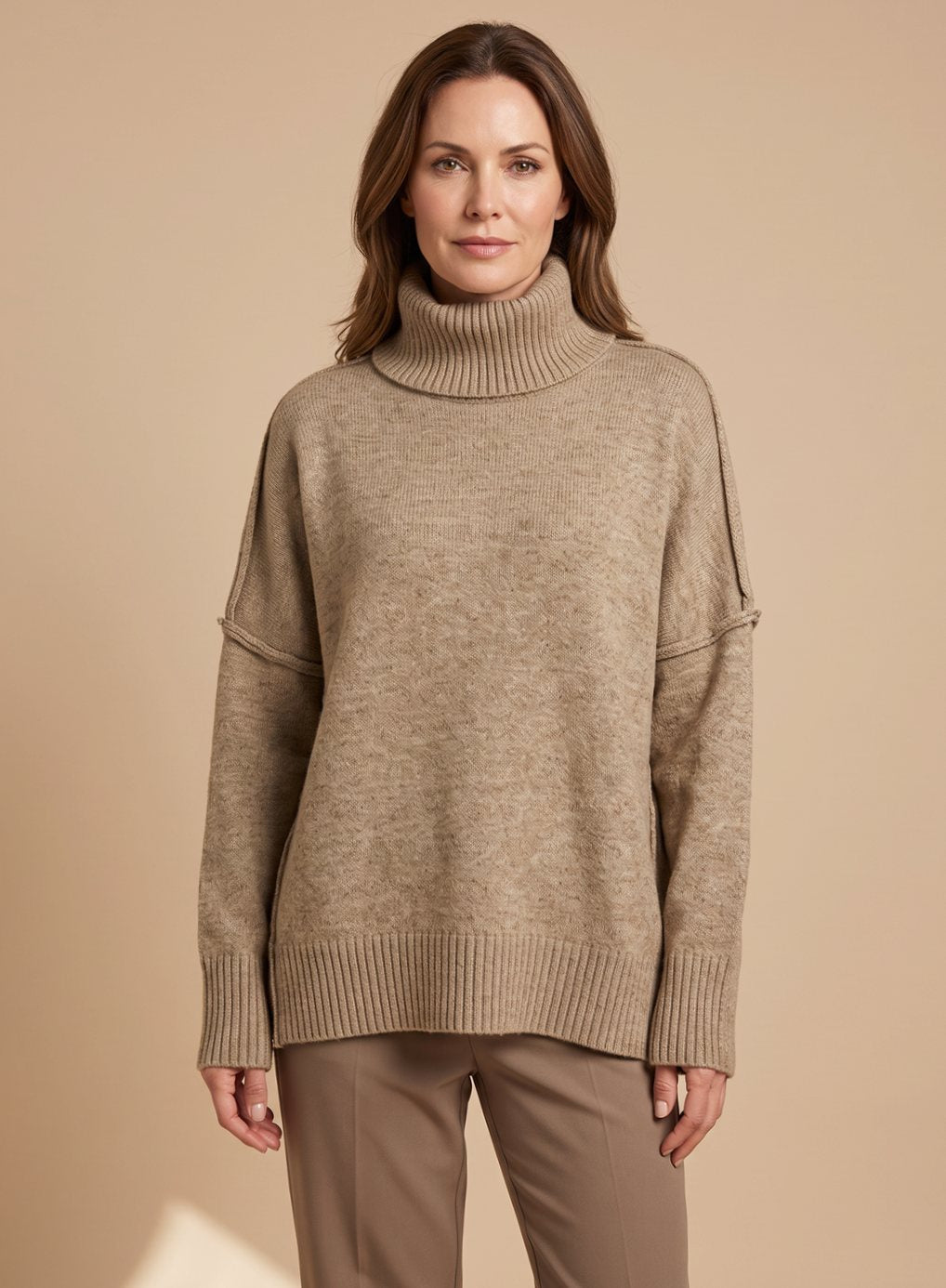Sophie Oversized Turtleneck Knit Lounge Set Wide-Leg