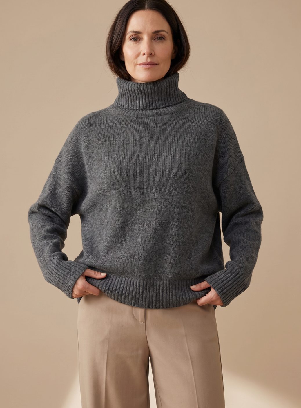Sophie Oversized Turtleneck Knit Lounge Set Wide-Leg