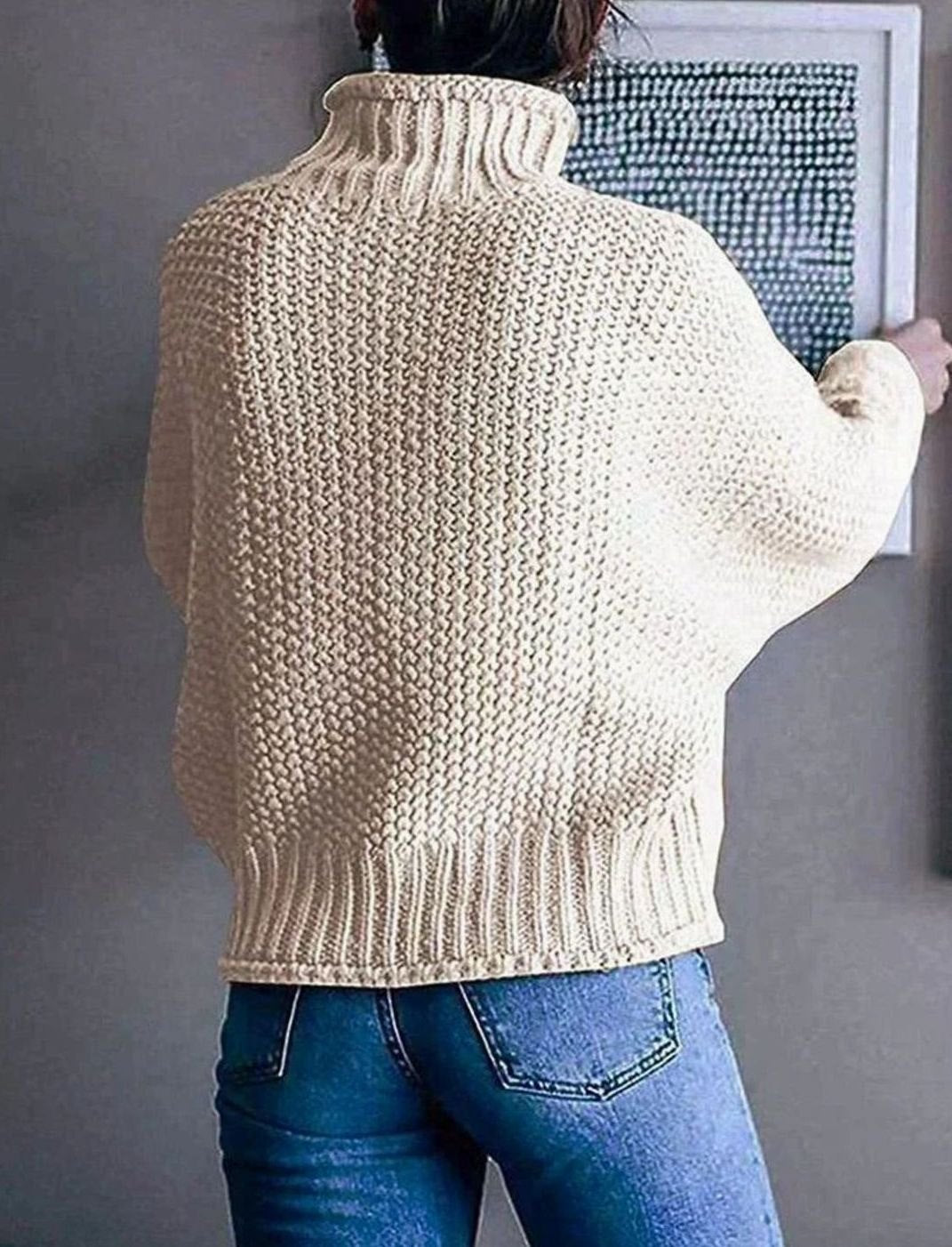 Lena Oversized Turtleneck Chunky Knit Sweater
