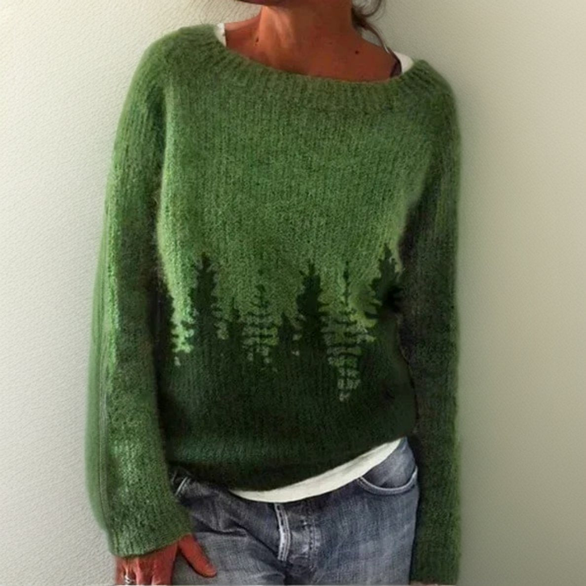 Clara Fir Tree Knit Sweater