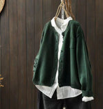 Luisa Oversized Button-Front Knit Cardigan with Pockets