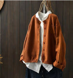 Luisa Oversized Button-Front Knit Cardigan with Pockets