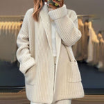 Elisabeth Oversized V-Neck Knit Cardigan with Pockets