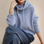Elfriede Hooded Oversized Turtleneck Sweater