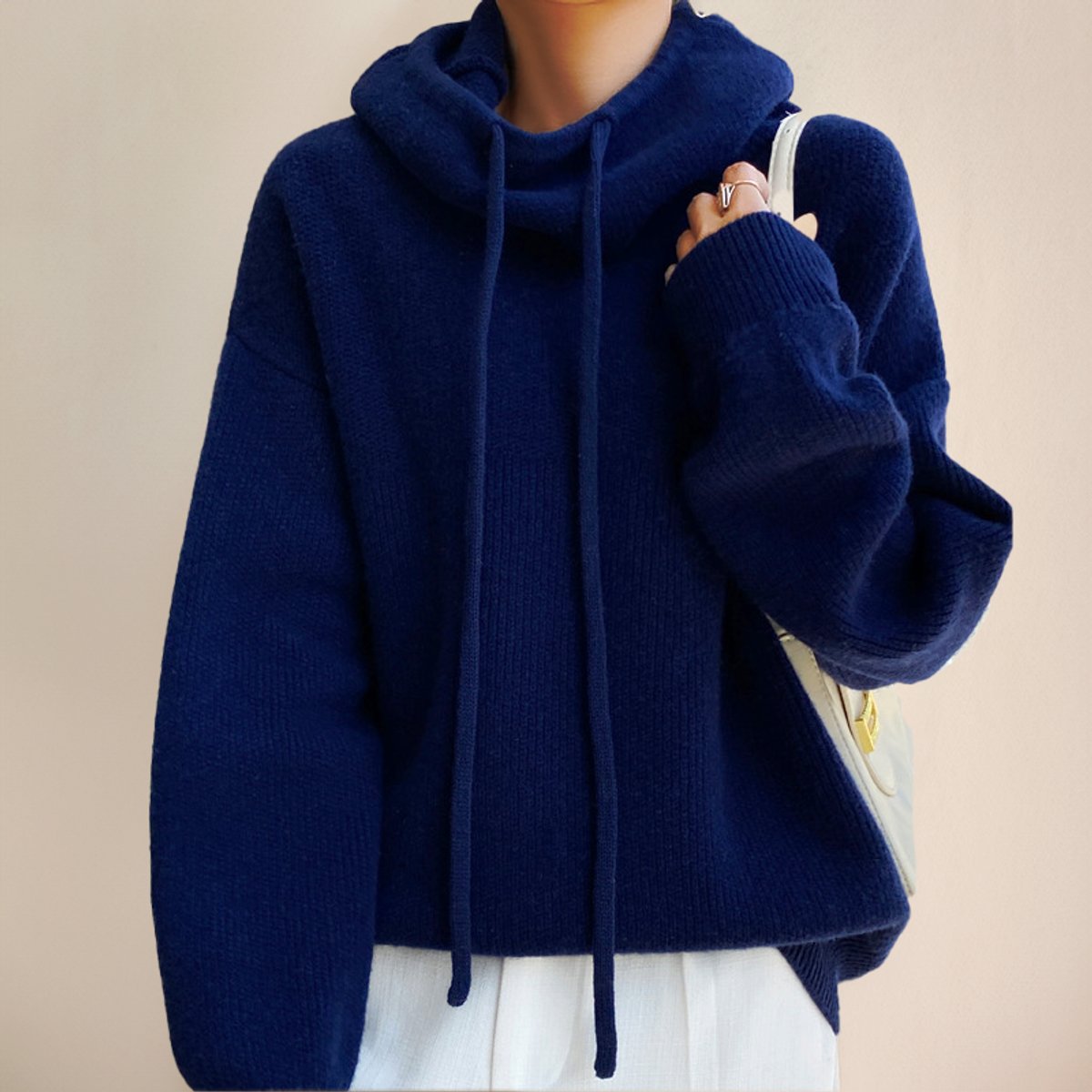 Elfriede Hooded Oversized Turtleneck Sweater