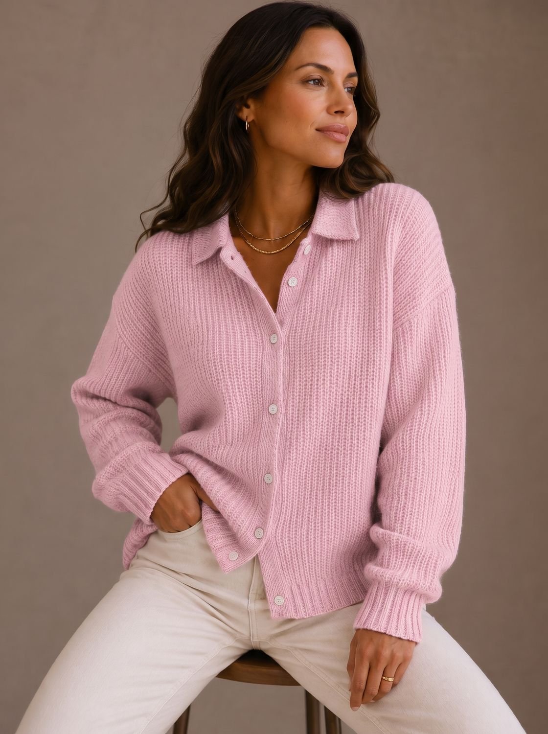 Elfriede Oversized Collared Cardigan