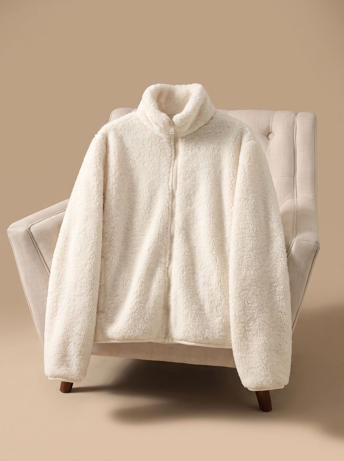 Annika Oversized Stand-Collar Fleece Jacket