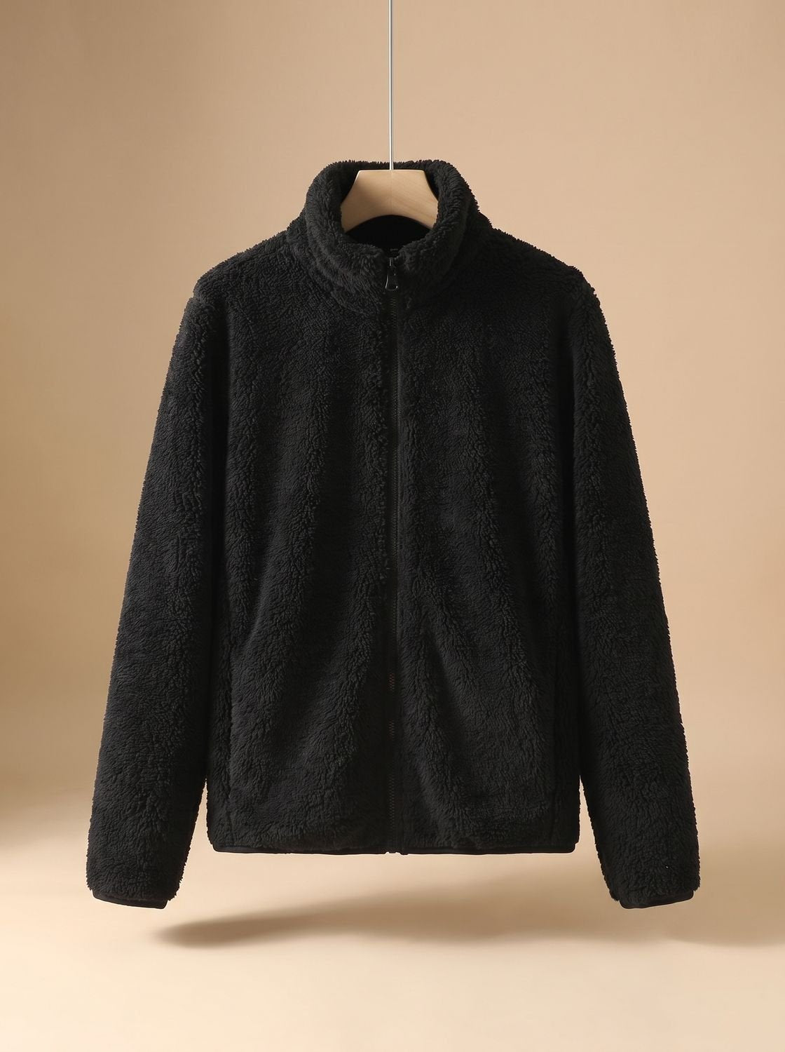 Annika Oversized Stand-Collar Fleece Jacket