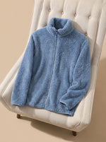 Annika Oversized Stand-Collar Fleece Jacket