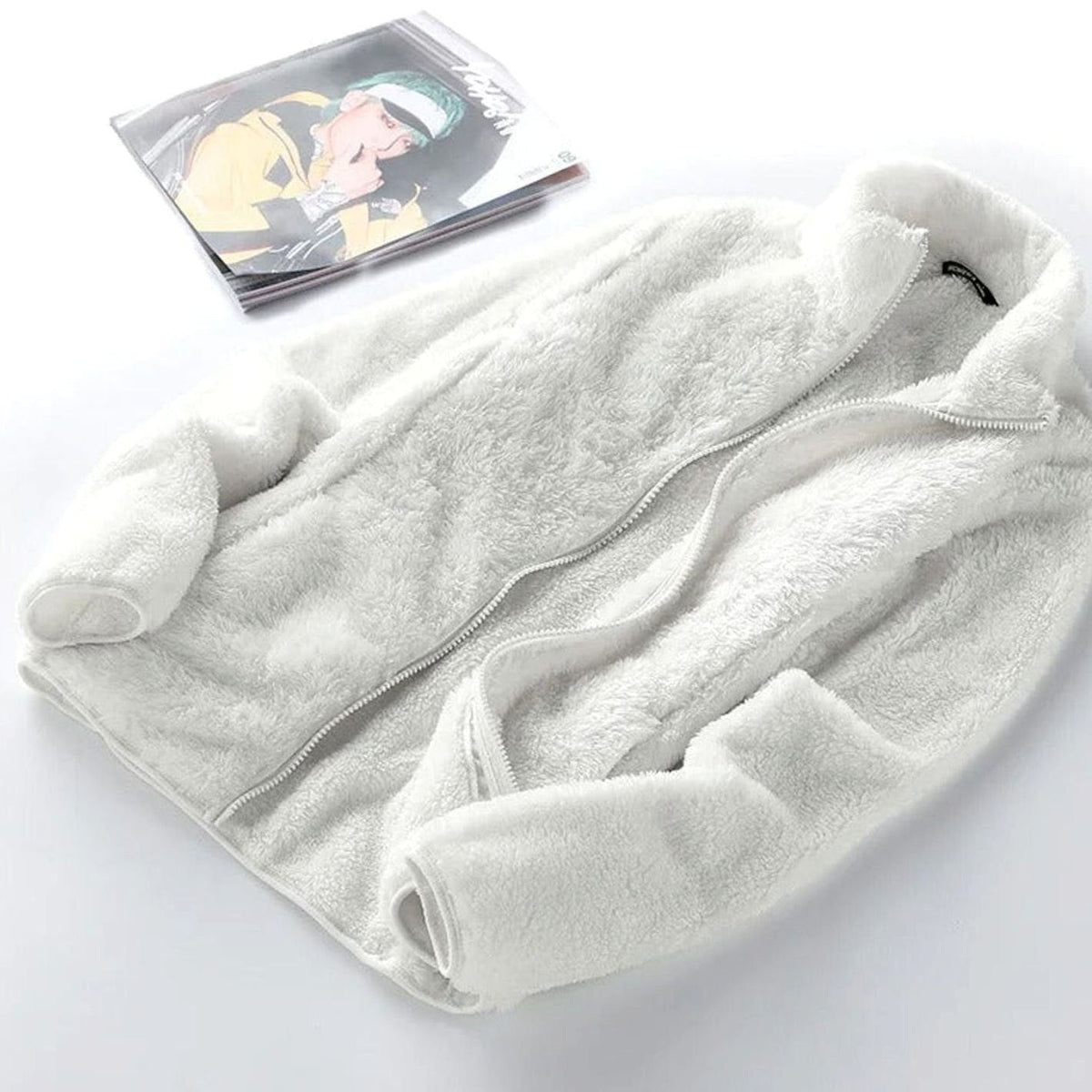 Annika Oversized Stand-Collar Fleece Jacket