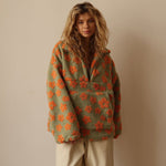 Emilia Floral Sherpa Fleece Pullover