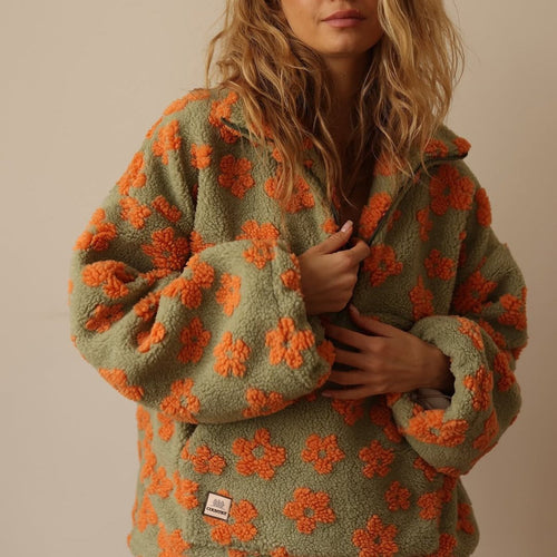 Emilia Floral Sherpa Fleece Pullover