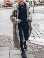 Marlene Oversized Chunky Knit Cardigan with Lapel Collar