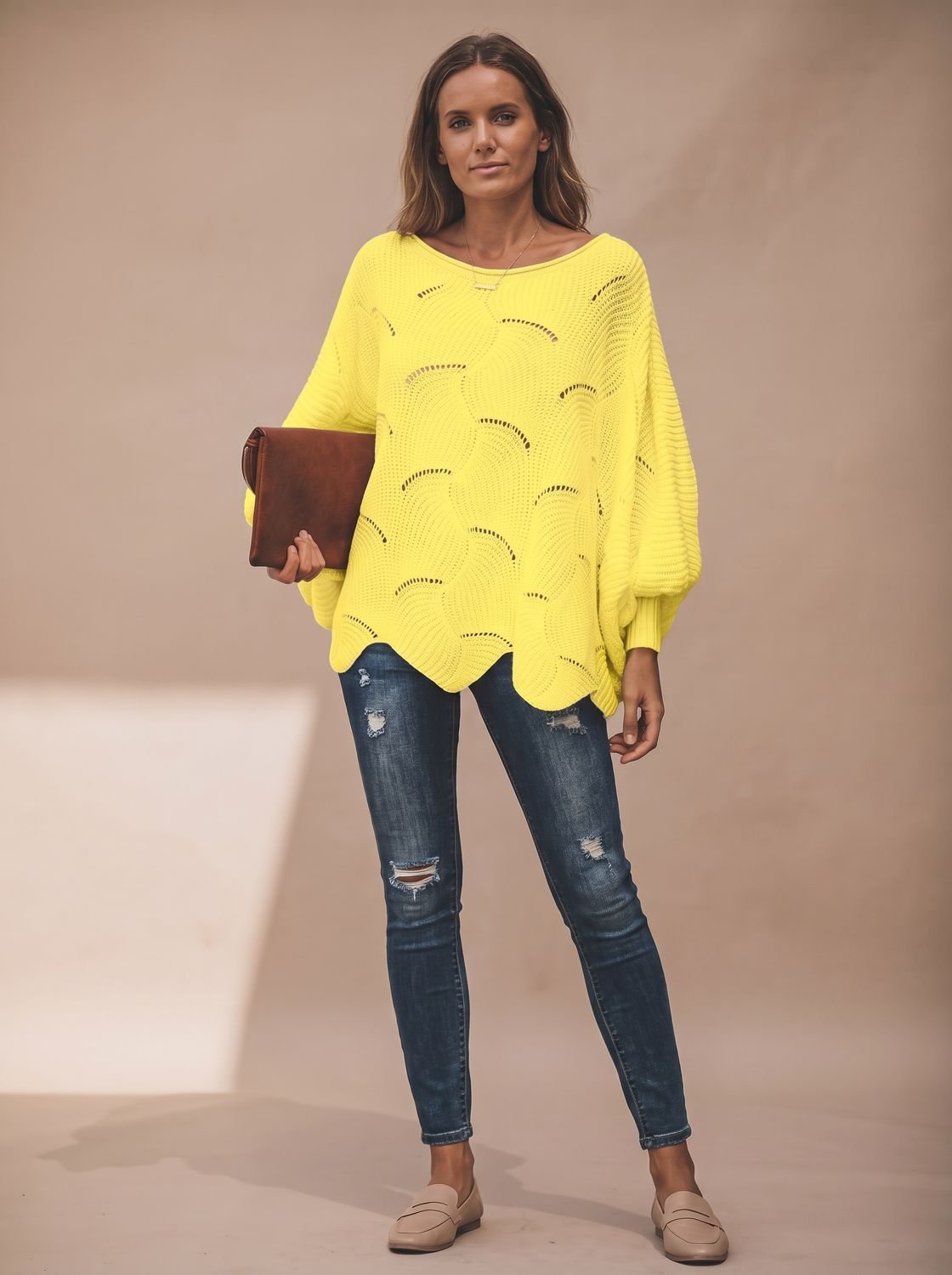 Frieda Oversized Hollow-Out Knit Sweater
