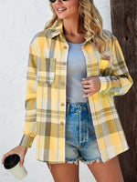 Mia Oversized Plaid Flannel Button-Down Shirt