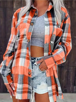 Mia Oversized Plaid Flannel Button-Down Shirt
