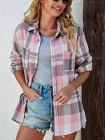 Mia Oversized Plaid Flannel Button-Down Shirt