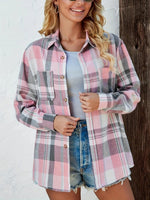 Mia Oversized Plaid Flannel Button-Down Shirt