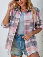 Mia Oversized Plaid Flannel Button-Down Shirt